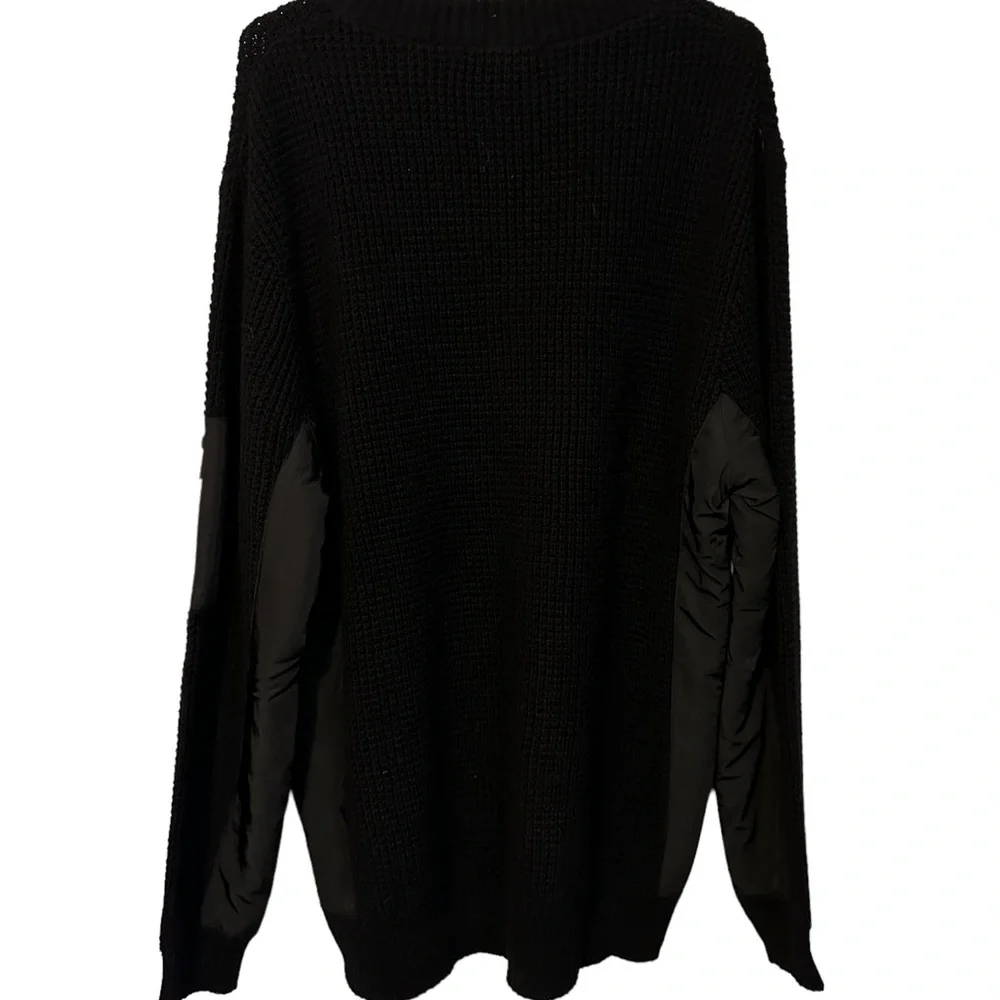 Karl Lagerfeld Paris Waffle Knit Utility Sweater Streetwear Minimalist XL NWT